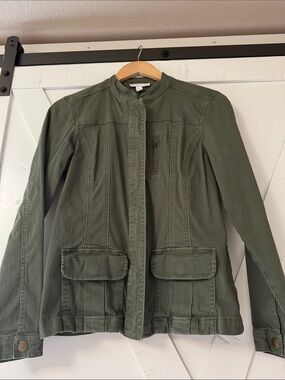 Westport Olive Utility Jacket with Front Flap Pockets